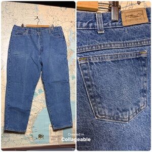 L.L. Bean Vintage Fleece Lined Jeans, Blue & Green , Men’s